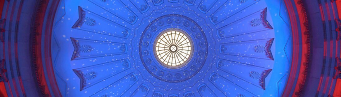 Grand rotunda lighting at Federal Hall